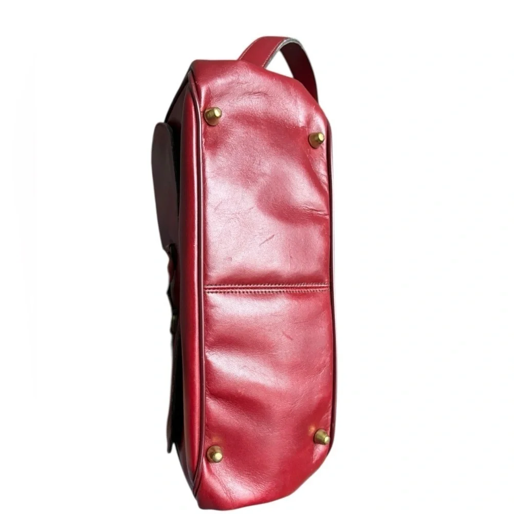 Vintage 70s ETIENNE AIGNER Handmade Leather Handbag Shoulder Bag OXBLOOD RARE.